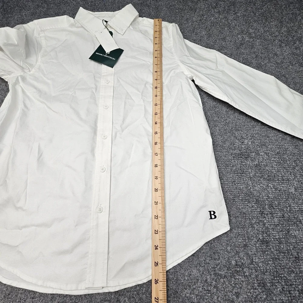 B Brooks Brothers Boys Shirt Long Sleeve Oxford Button Down Formal White‎ 18Y
